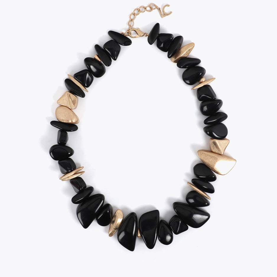 Collana in acrilico abbinata a pezzi in metallo Lola Casademunt LS2603076 Nero/Metal Donna