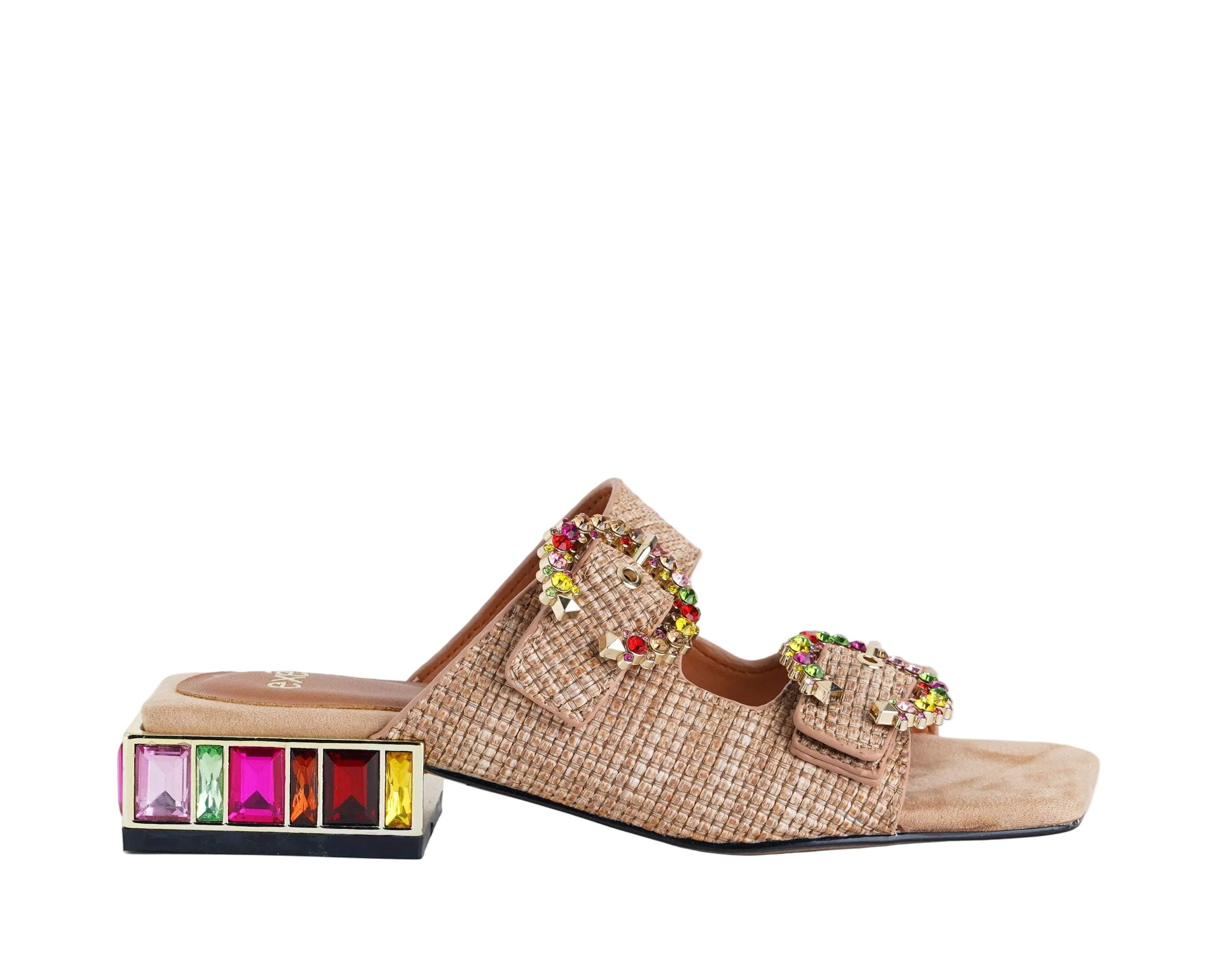 EXÈ Sandalo Summer-871 fibbie strass beige donna - art. SUMMER-871