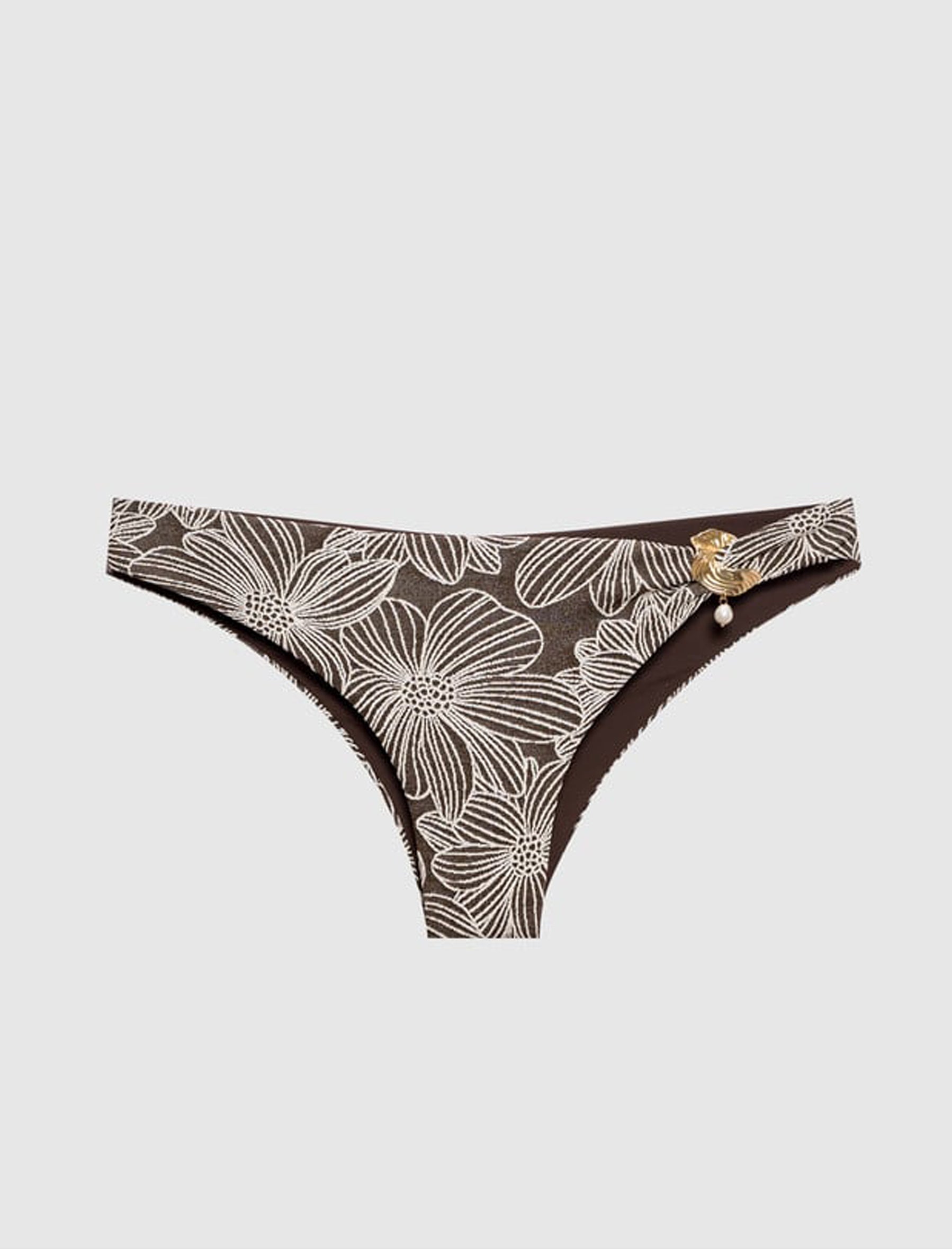 Brasiliana con stampa floreale Twinset 261LMMB77 Coffee Chocolate/Off White