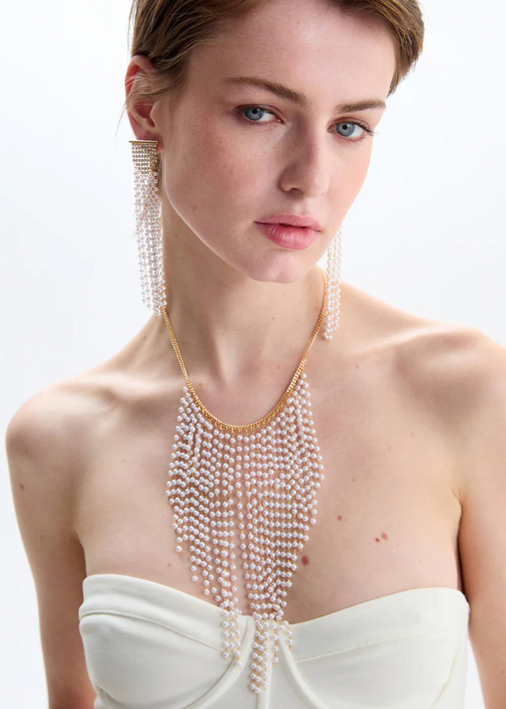 Collana girocollo Nalì con frange di perle EMCL1158 Oro