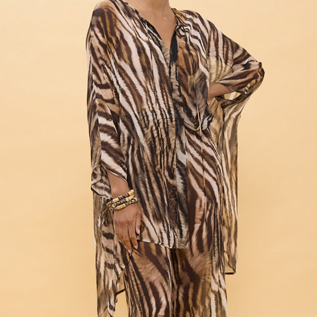 Camicia con stampa animalier Lola Casademunt LS2615005 Marrone/Nero Donna