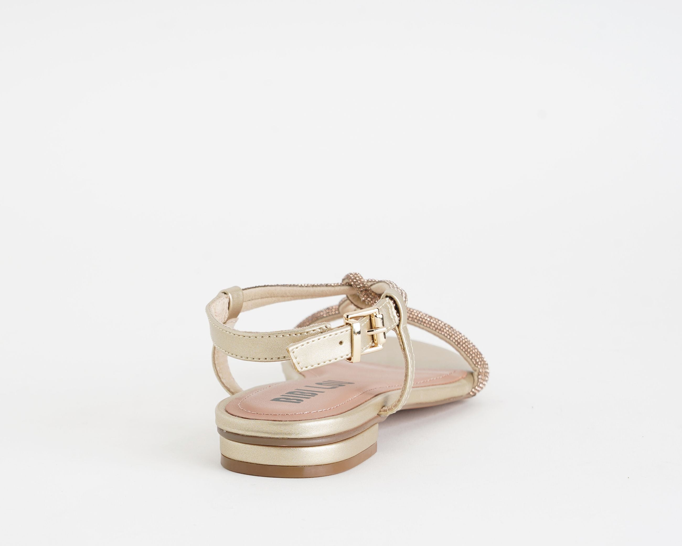 Sandalo basso Bibi Lou Myna 956Z00HG oro da donna, tomaia in tessuto con strass e similpelle