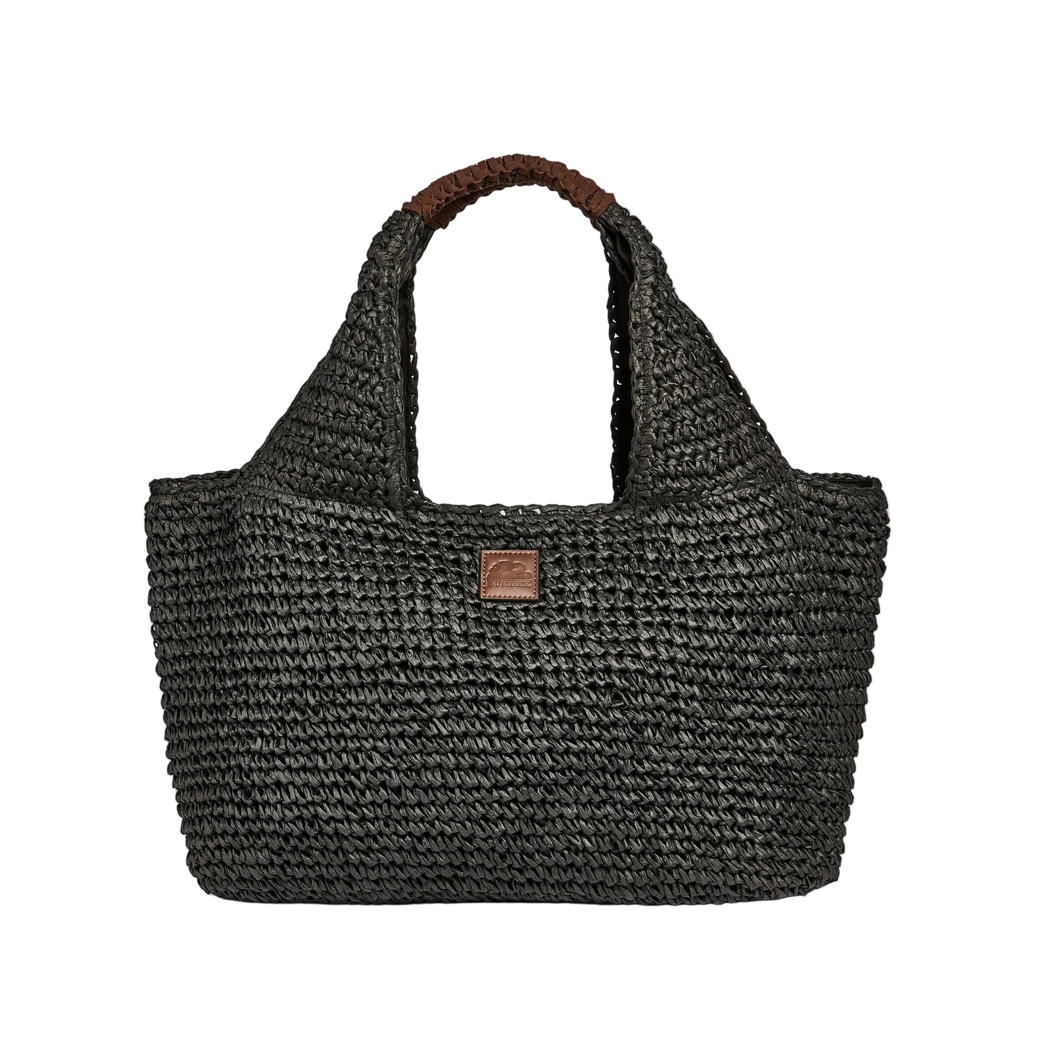 Maxi Bag Sundek in paper straw intrecciata AW714ABPA100 Black