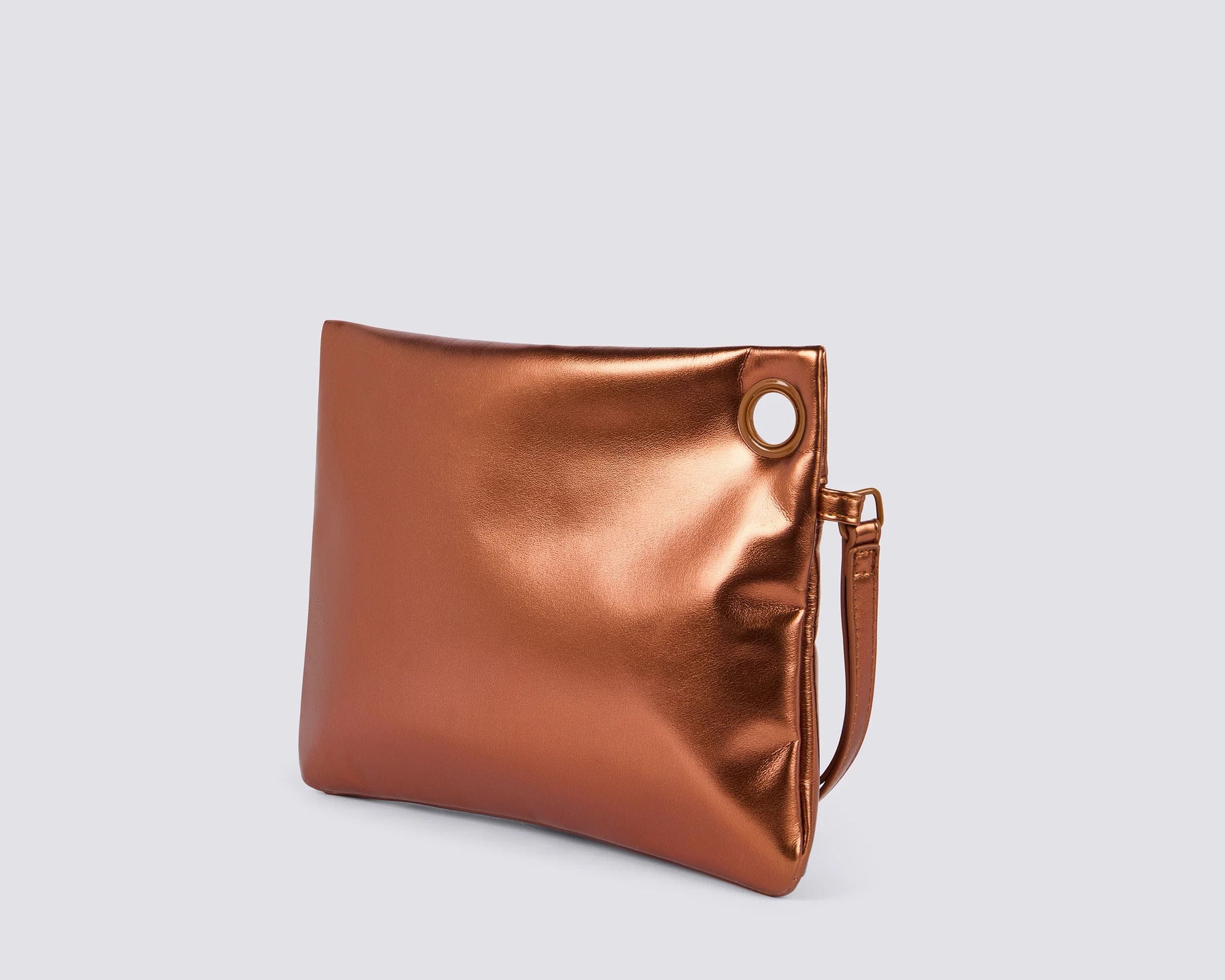 Clutch laminata con logo Sundek AW416ABPU7LA Coffee