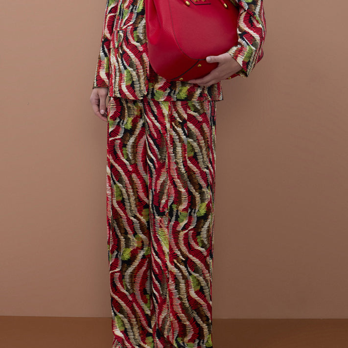 Pantaloni a gamba larga Lola Casademunt MS2614027 Red-Multicolor Donna