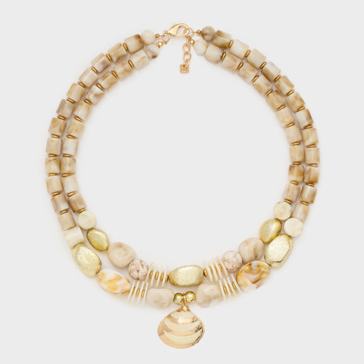 Collana multifili Nalì EMCL1219 Beige Donna