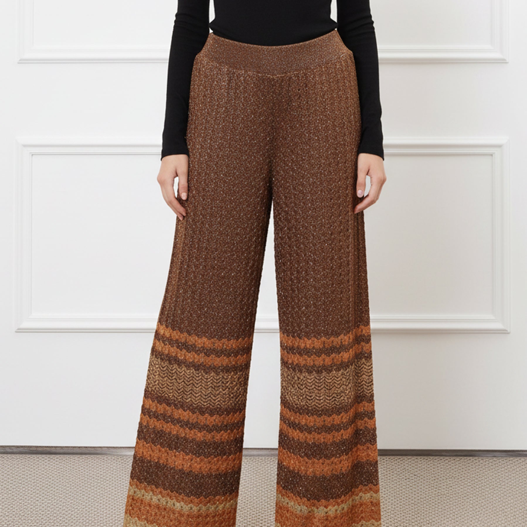 Pantaloni crop Aggel SS64123K Tan Gold