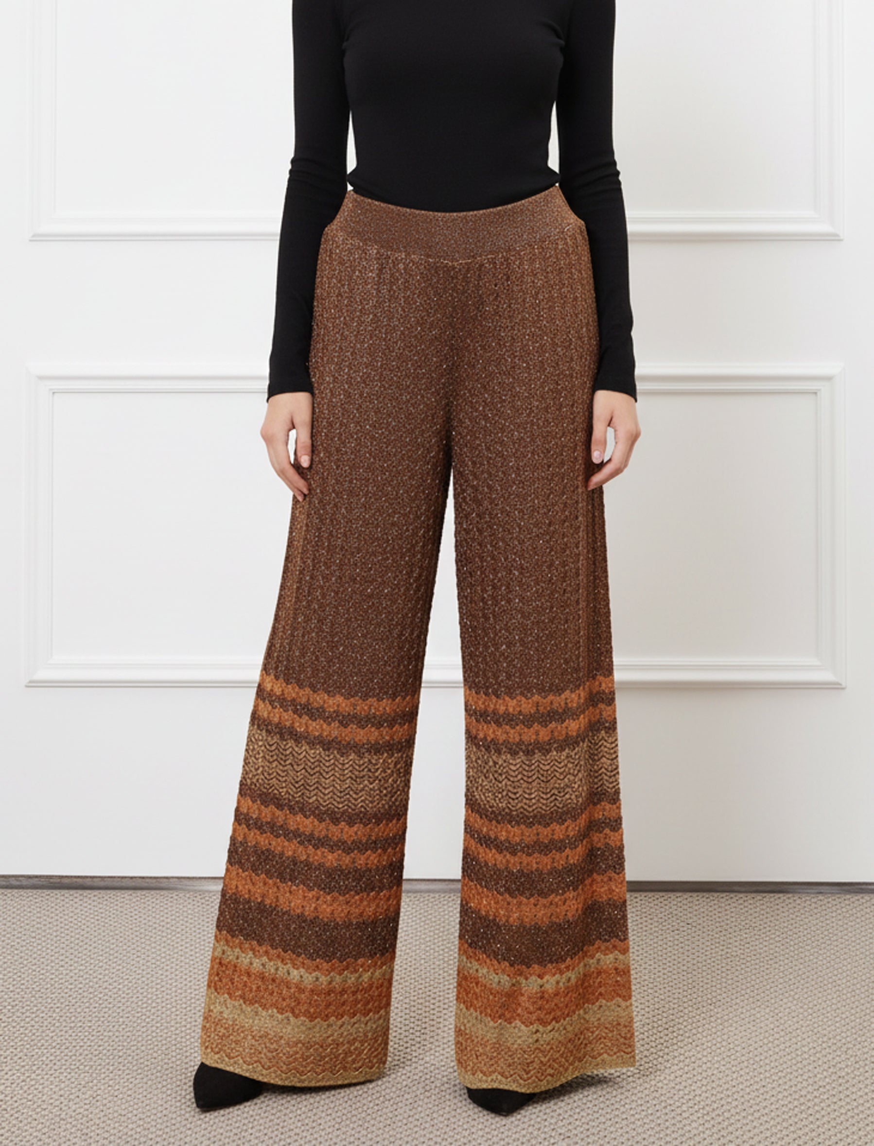Pantaloni crop Aggel SS64123K Tan Gold