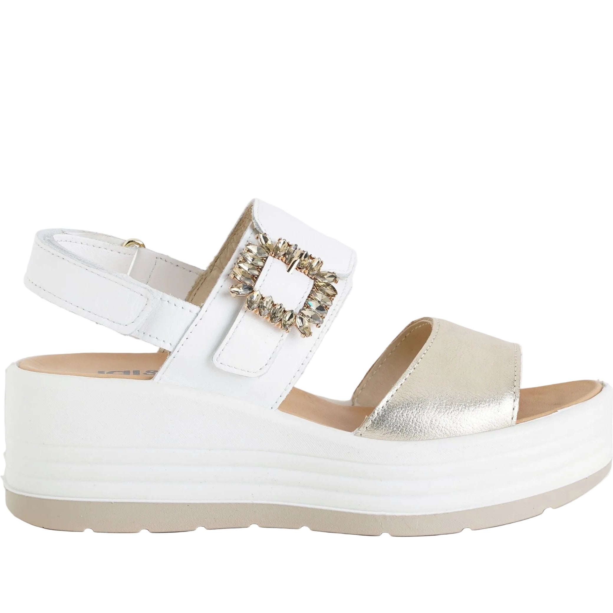 Sandalo con zeppa donna IGI&CO 1164522 colore Platino/Bianco – IGI&CO