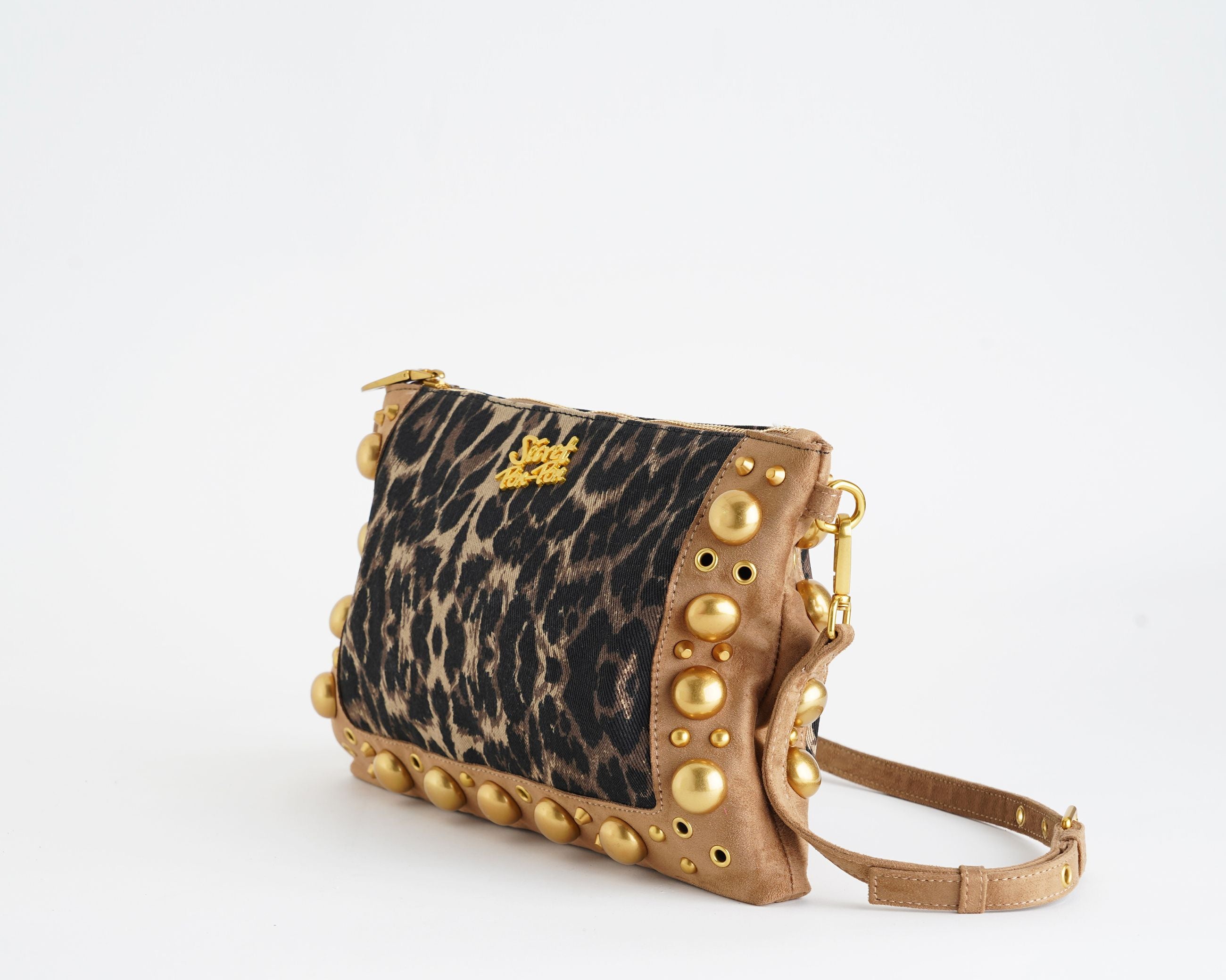 Pochette SECRET PON-PON TATIANA POUCH Leopard Tan