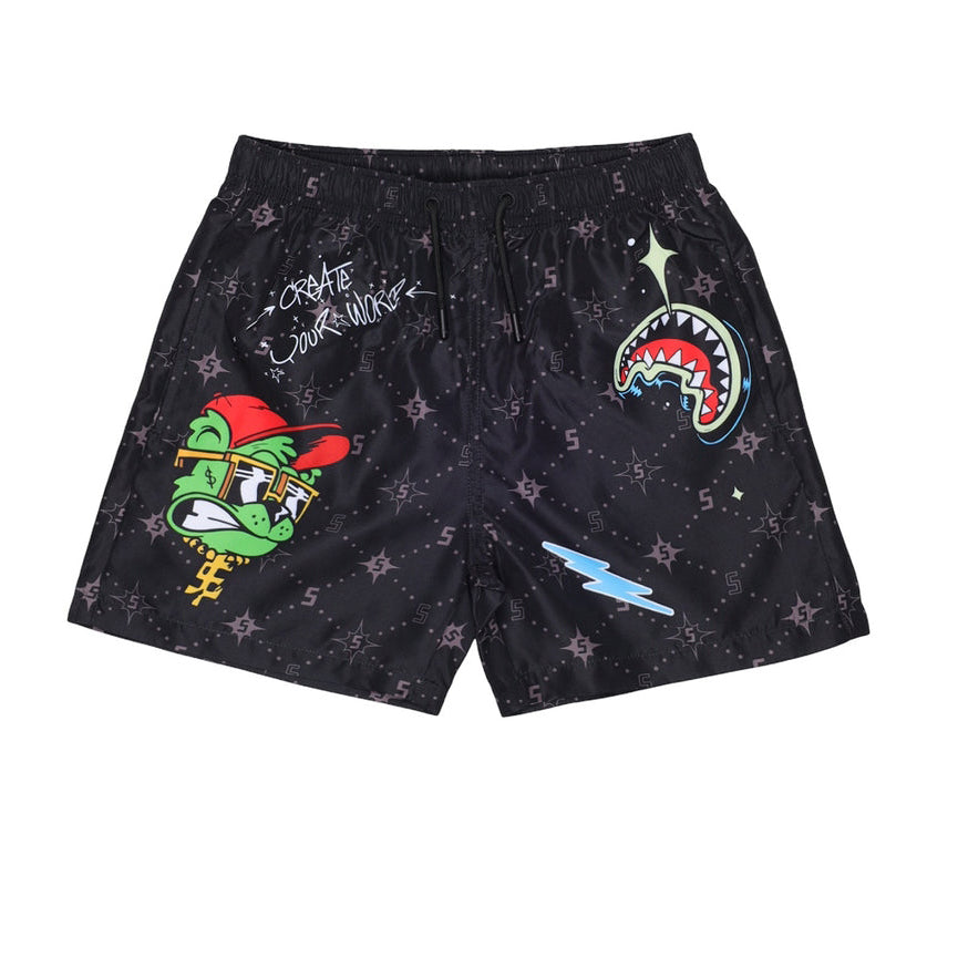 SPRAYGROUND SP927BLK Pantaloncini da Bagno Create Your World Uomo Nero