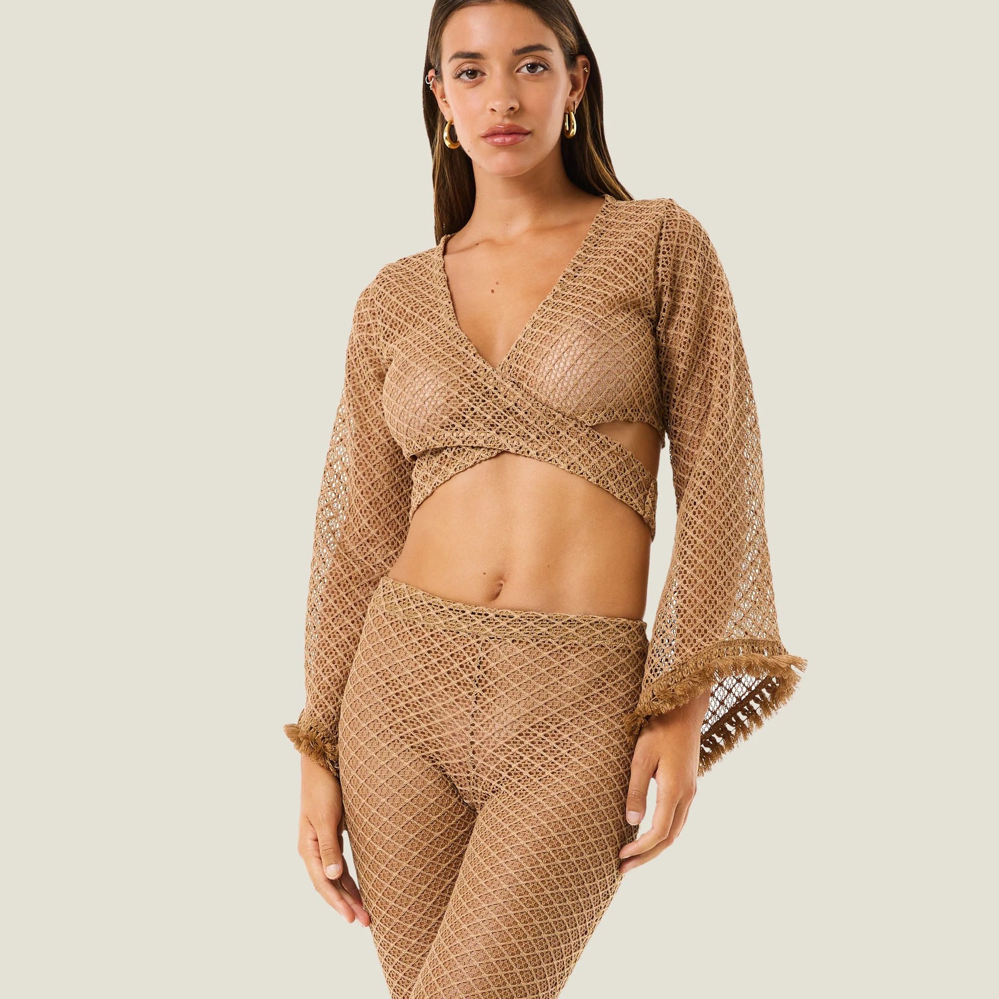 Maglia natural mesh 4Giveness 126WCUPT5616 Cammello