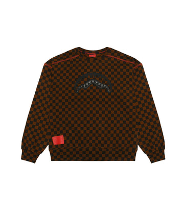 Felpa SPRAYGROUND Felpa Takeover The Throne Checkered Crewneck SPY1364G Bambino