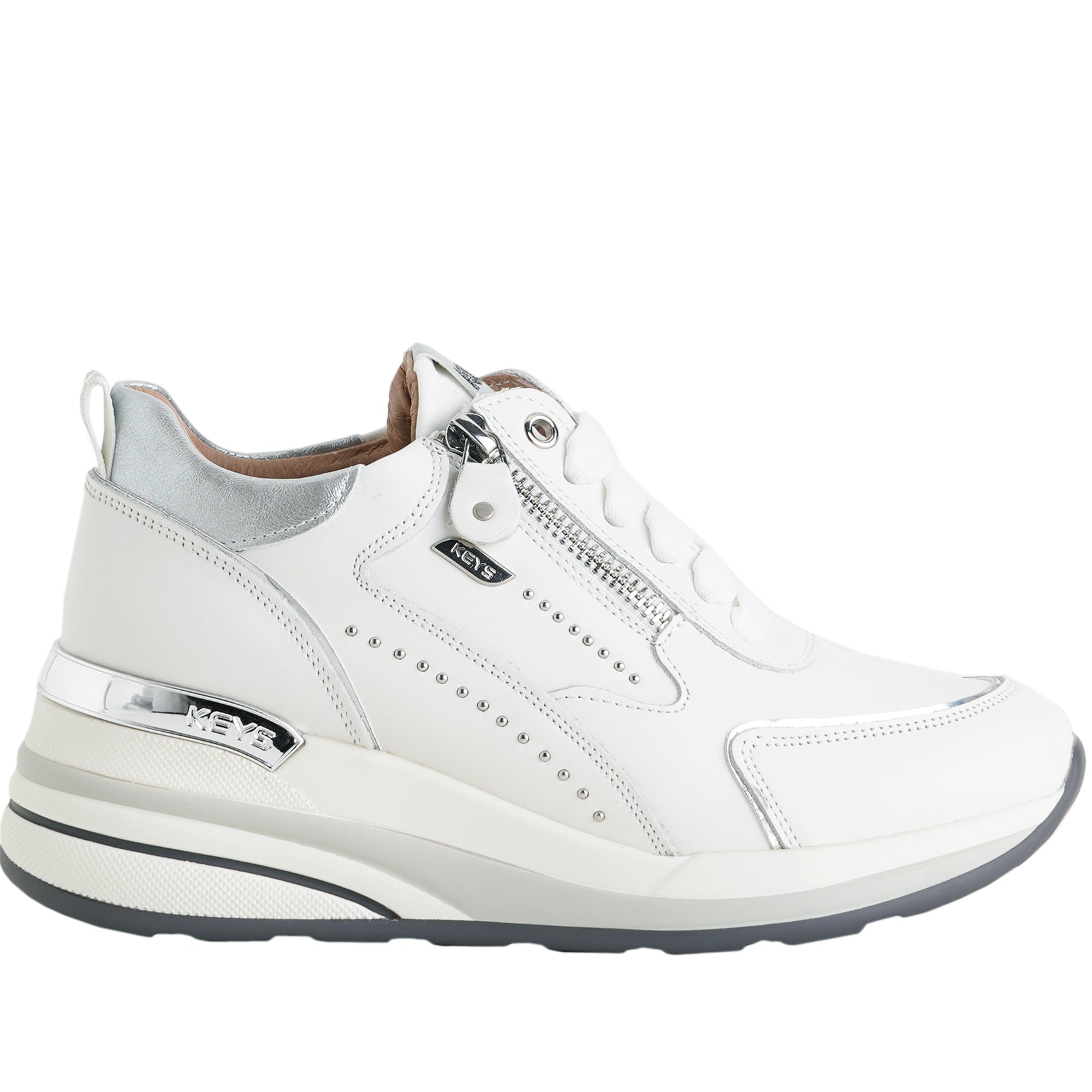 Sneakers con zeppa KEYS K-11223 Bianco Donna