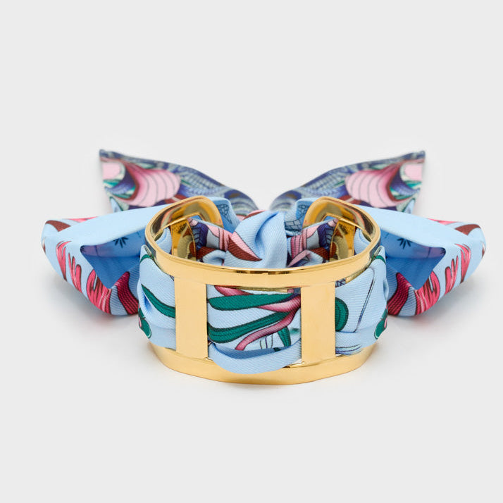 Bracciale con foulard Nalì Amira SJBR0006 Celeste Donna