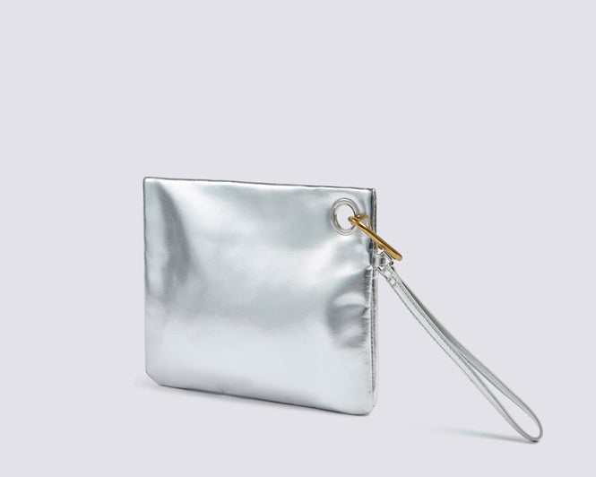 Clutch laminata con logo Sundek AW416ABPU7LA Silver