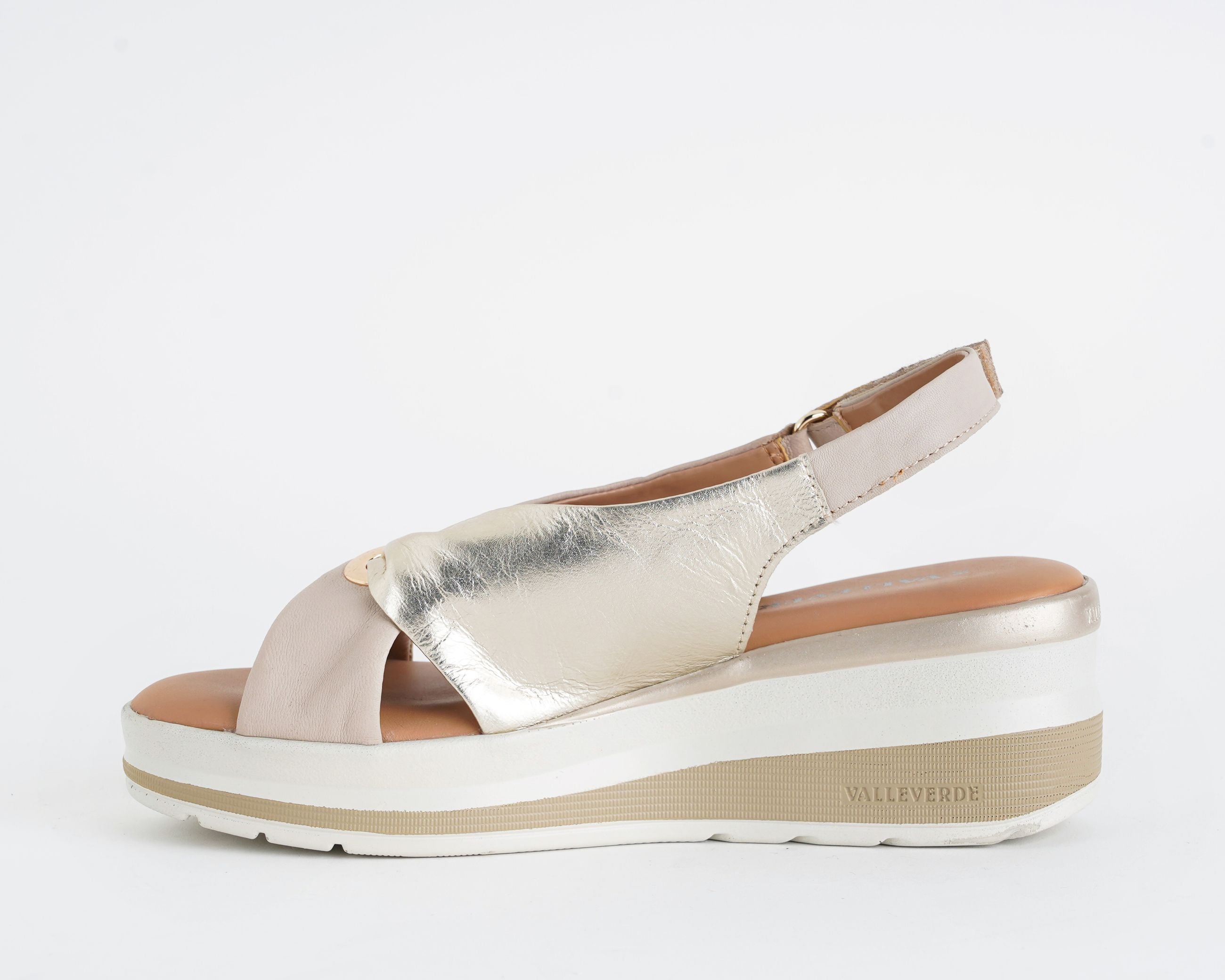 Sandalo alto VALLEVERDE VGI320W SAND - nappa, zeppa 55 mm, donna