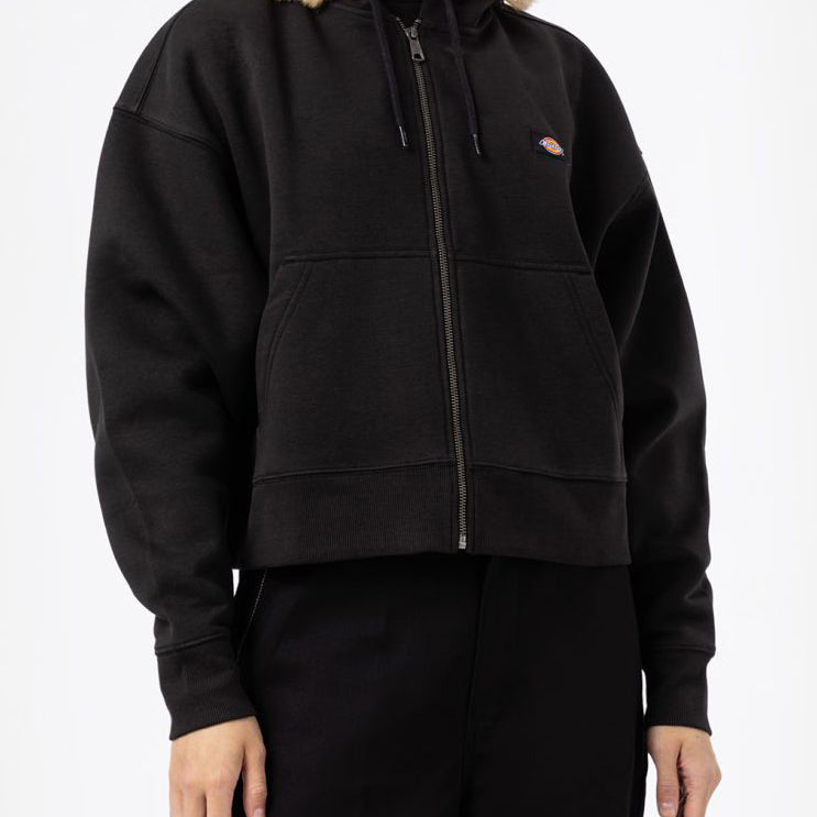 Felpa con cappuccio e zip Dickies OAKPORT DK0A4Y1ZBLK1 nero Donna