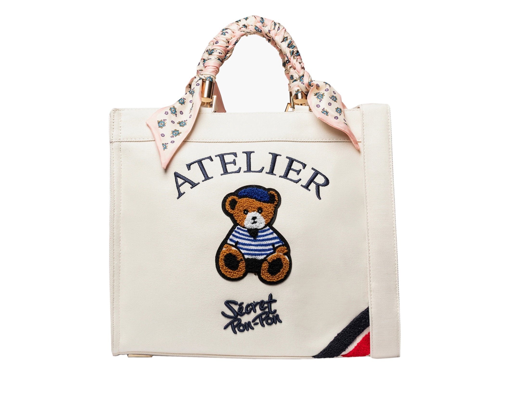 Borsa a spalla Sécret Pon-Pon Saint Tropez Bag S Ecru Donna – tracolla regolabile, chiusura zip, H.22xL.25xP.12 cm