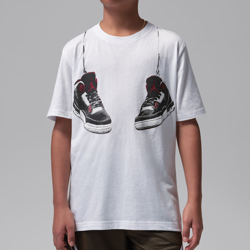 Jordan Hanging AJ3 T-Shirt White 95F483-001 – T-shirt bambino unisex grafica Air Jordan 3