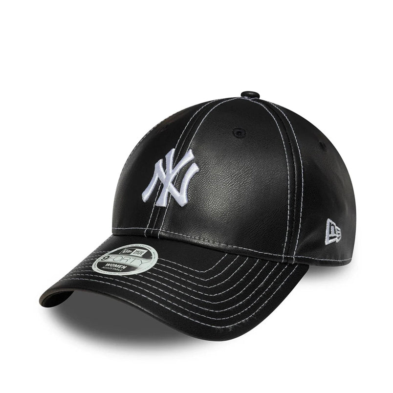 Cappello NEW ERA Topstitch Pu 9Forty Nero/Bianco Donna
