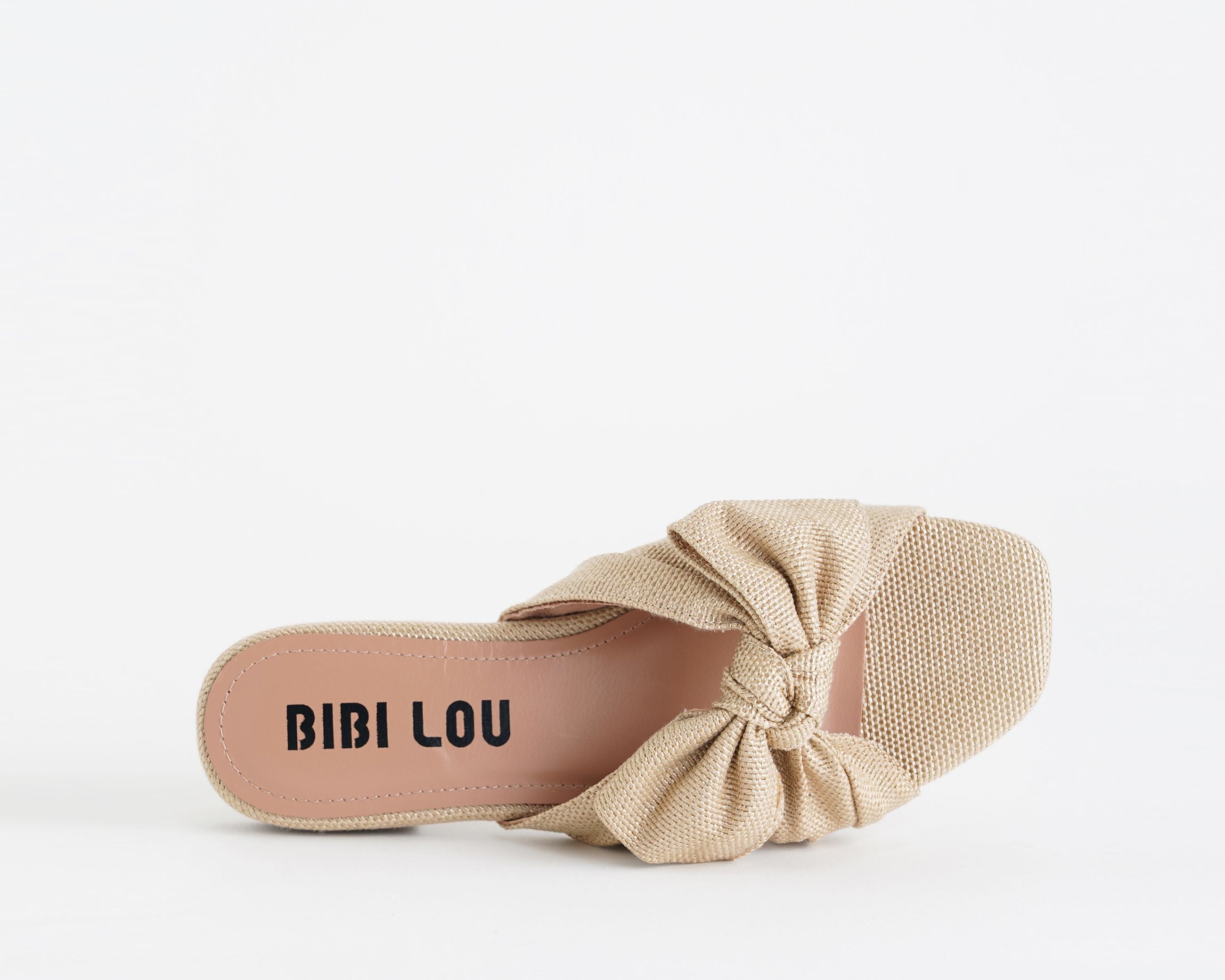 Ciabatta Bibi Lou Karsie 884Z69HG Natural Donna tomaia in raffia con nodo, calzata slip-on e suola in gomma