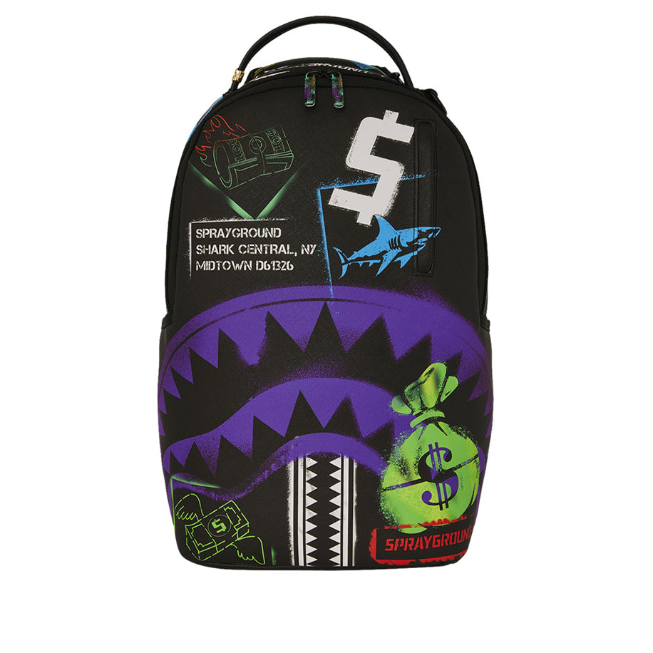 Zaino SPRAYGROUND Shark Central Stencils- Black Dlxsv 910B7620NSZ Unisex Uomo Donna