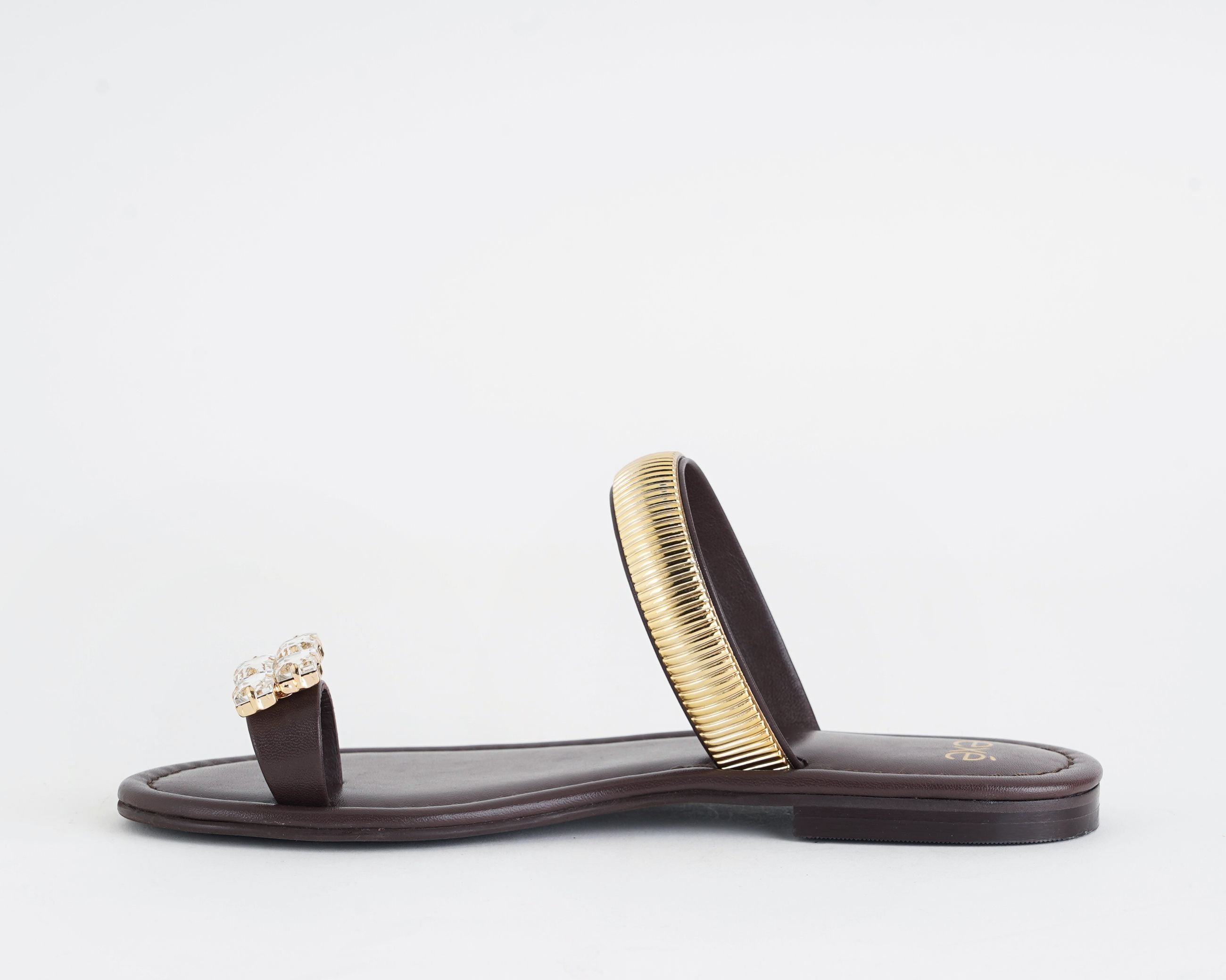 Sandalo basso donna EXE Margot KS.26.152 marrone, sottopiede in pelle e suola in gomma