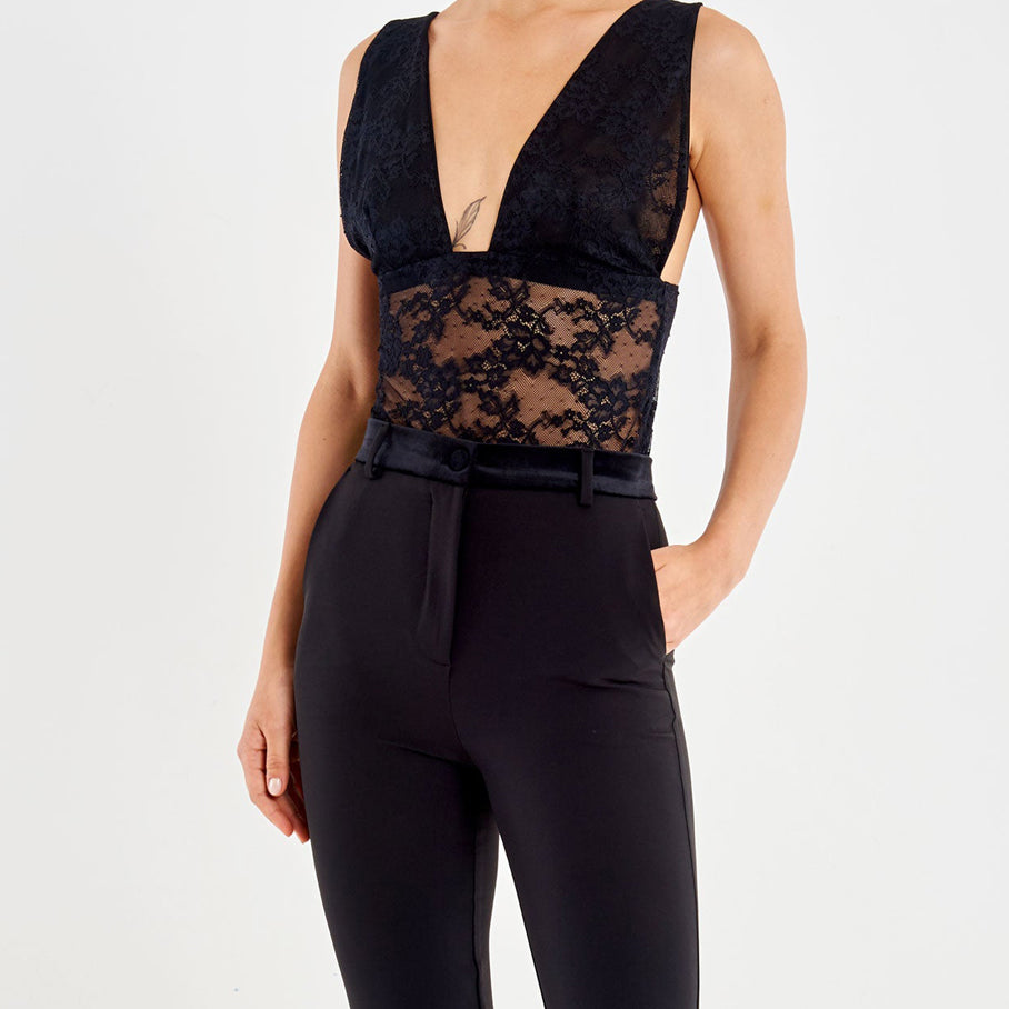 Body in pizzo VICOLO TF1761 Nero Donna