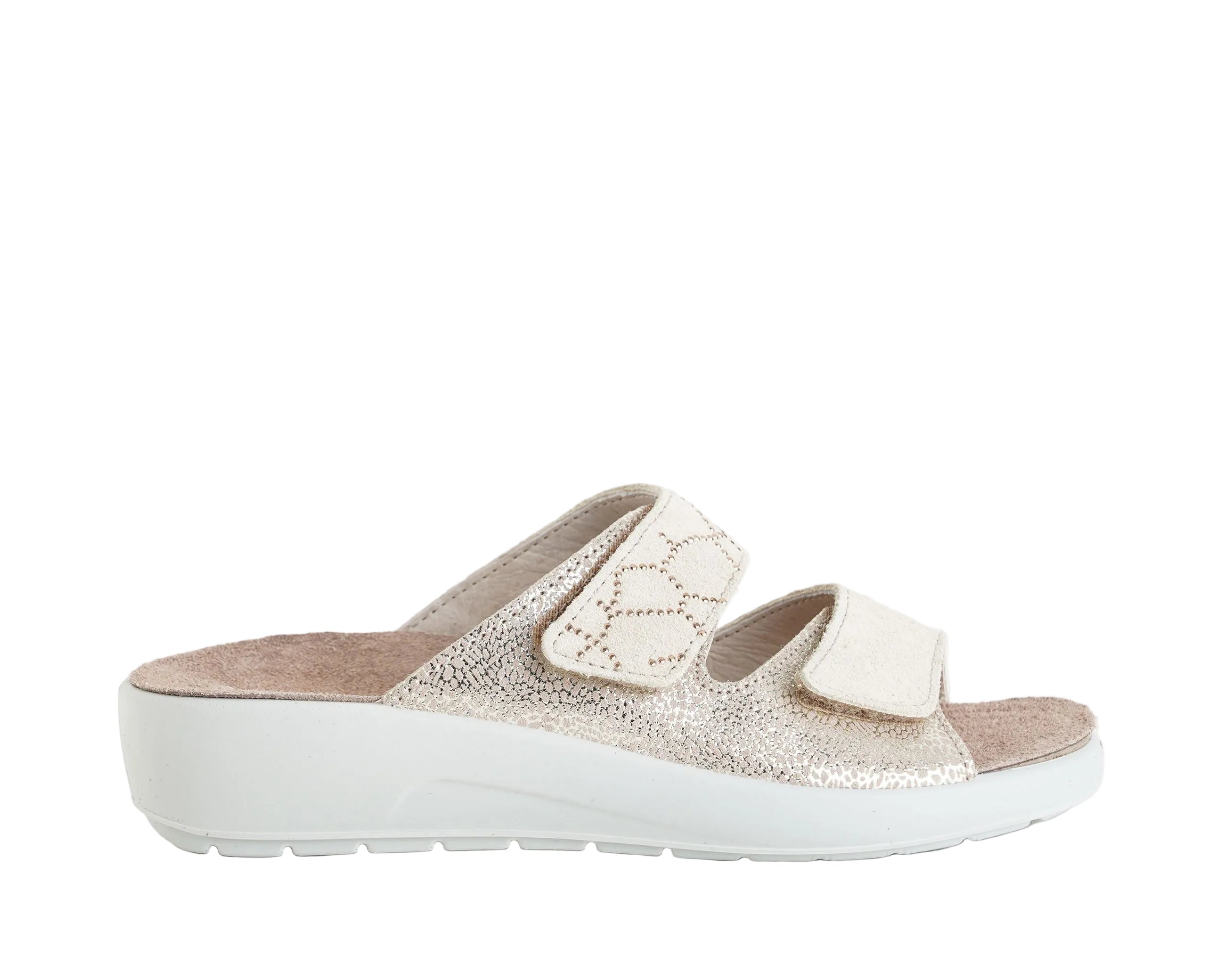 Ciabatta a due fasce Melluso Q60238Q Beige Donna