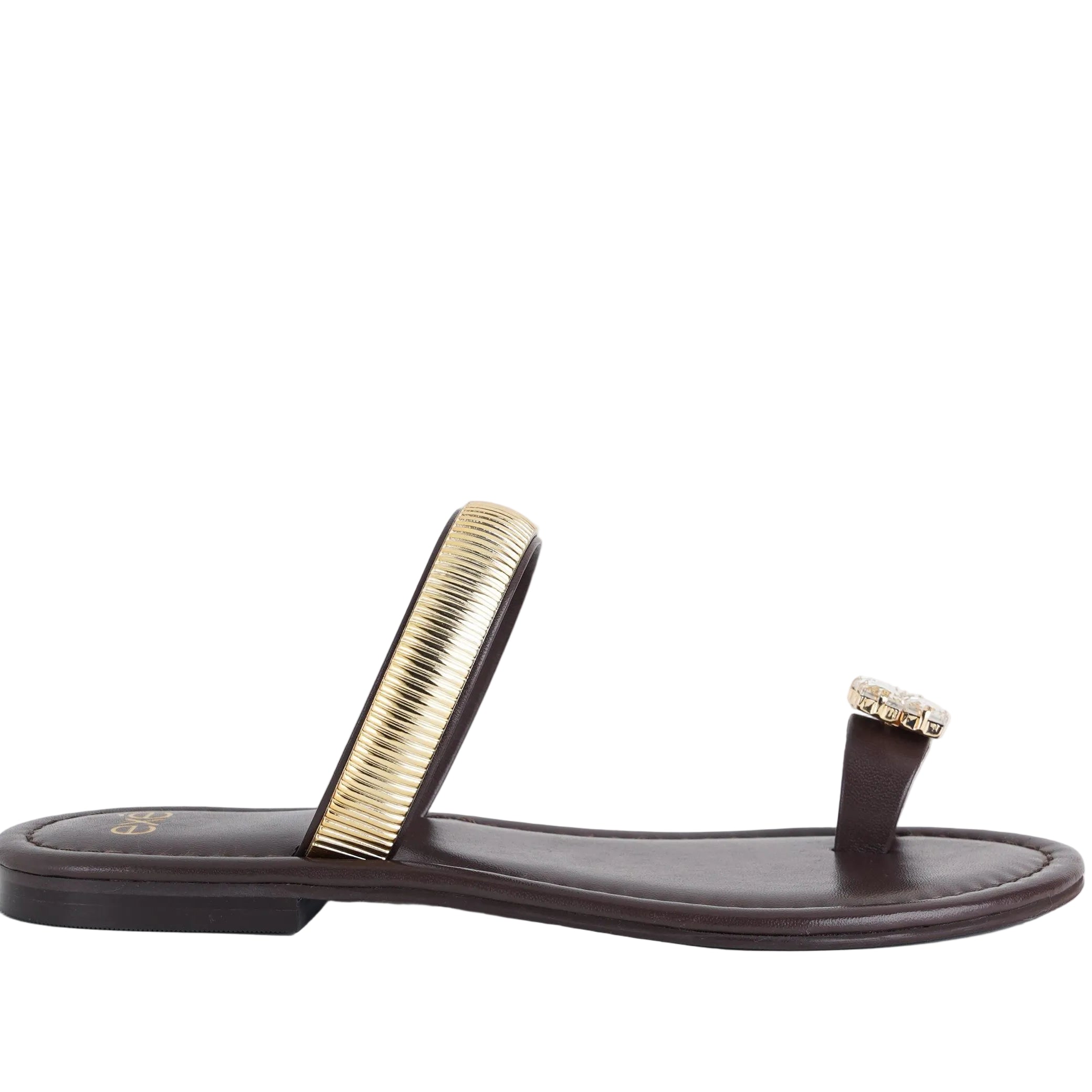 Sandalo basso donna EXE Margot KS.26.152 marrone, sottopiede in pelle e suola in gomma
