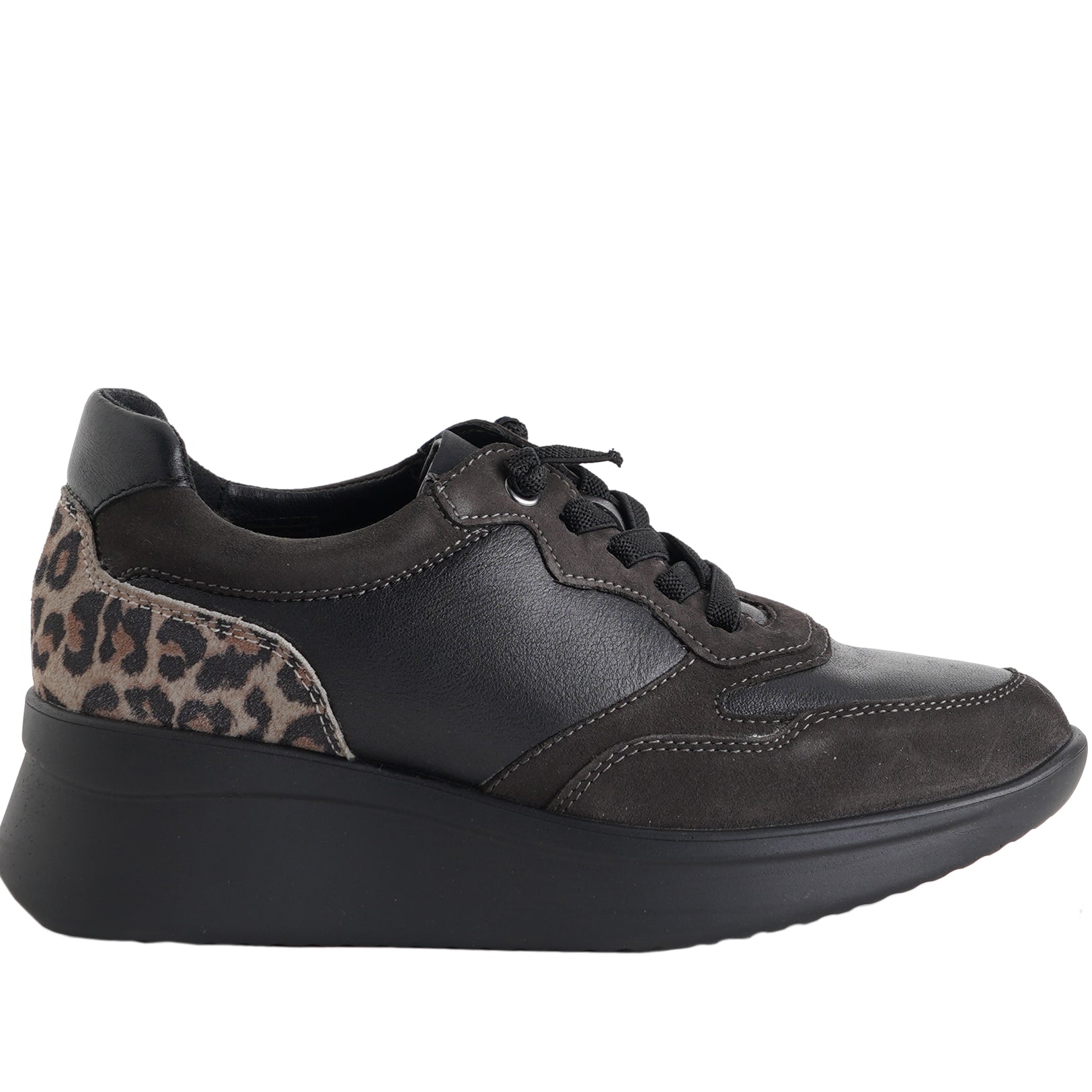 Sneakers con zeppa CINZIA SOFT IV8623977 Nero/Fango Donna
