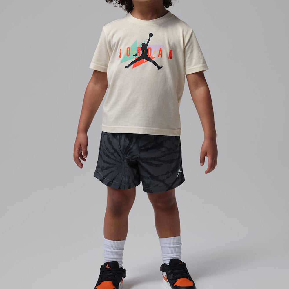 Jordan Set T-Shirt e Shorts Tie-dye Festival 85F787-GAE Iron Gray bambino