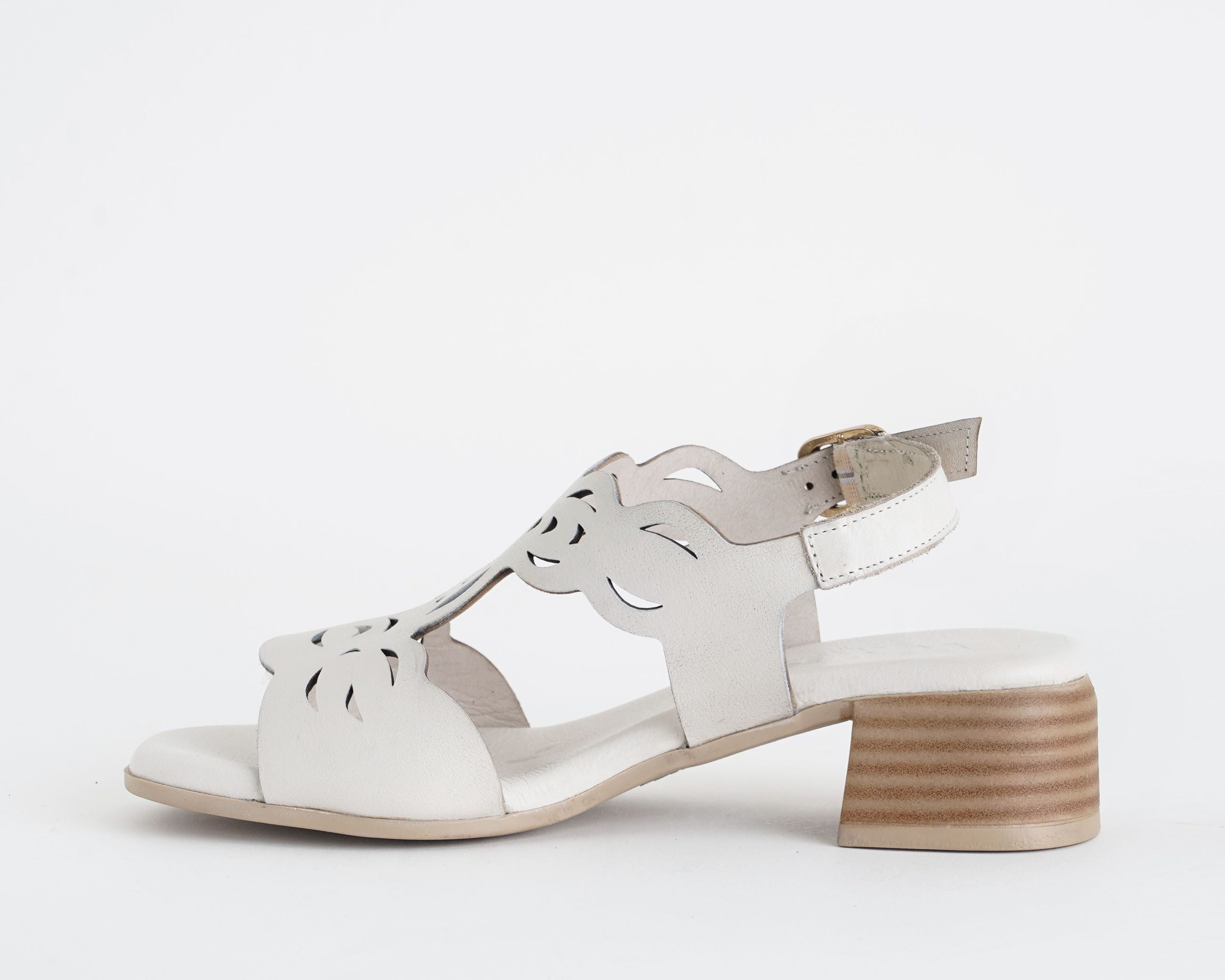 Sandalo MELLUSO K56085 CREMA - nappa, tacco 4 cm, donna