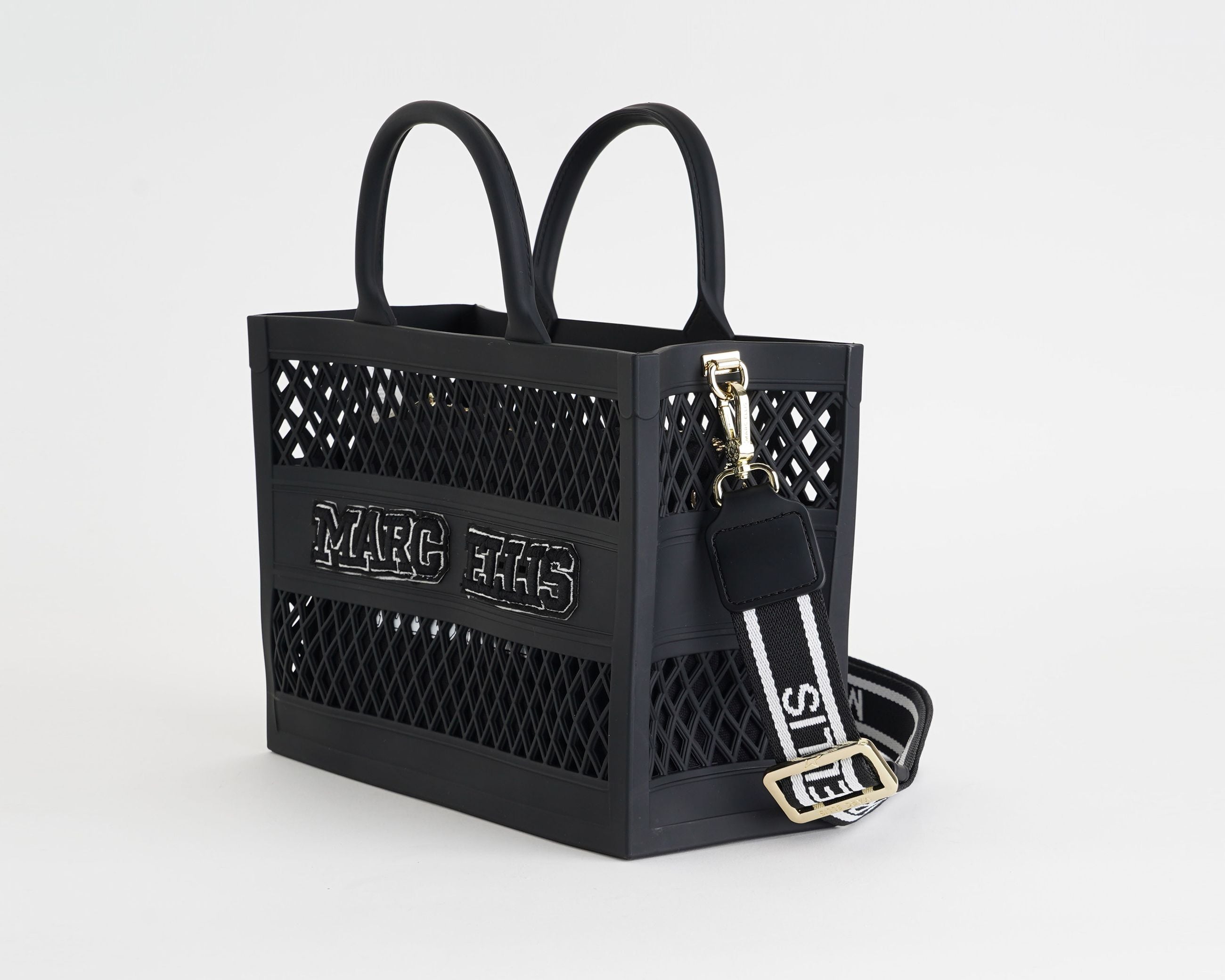 Borsa a mano Marc Ellis Flat Sponge S Donna Black Light Gold – Vista laterale
