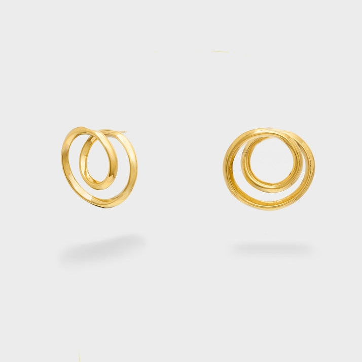 Orecchini NALÌ LNOR0132 ORO - doppio intreccio, acciaio placcato 18K, donna