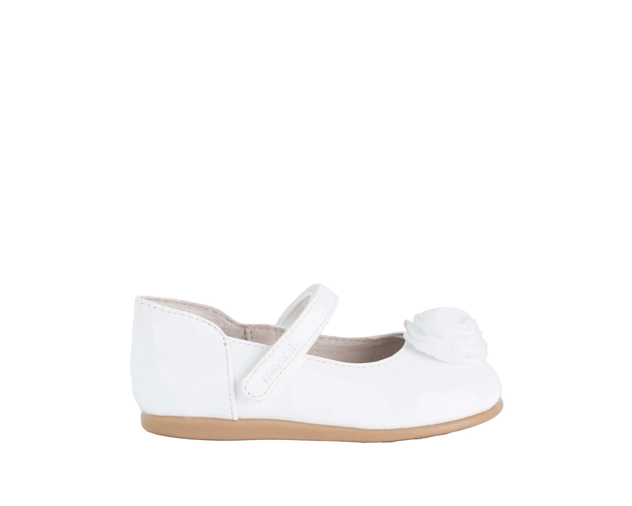 Ballerina in vernice bianca con fiore Mayoral 41731 bambina