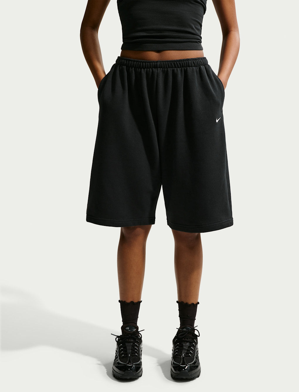 Bermuda oversize Nike Sportswear IR1646-010 donna colore Black/(Sail)