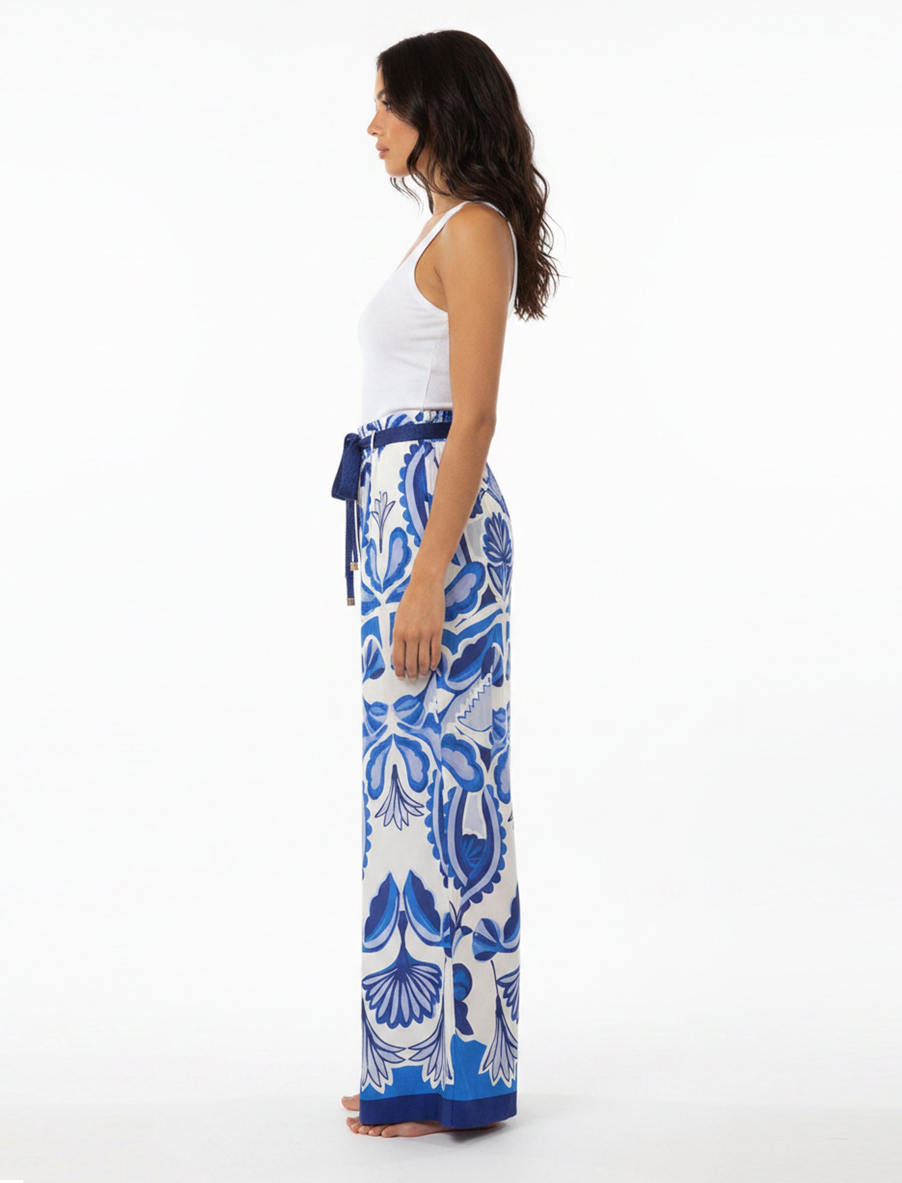 Pantalone a zampa Aggel SS64113KF Blu Multicolore