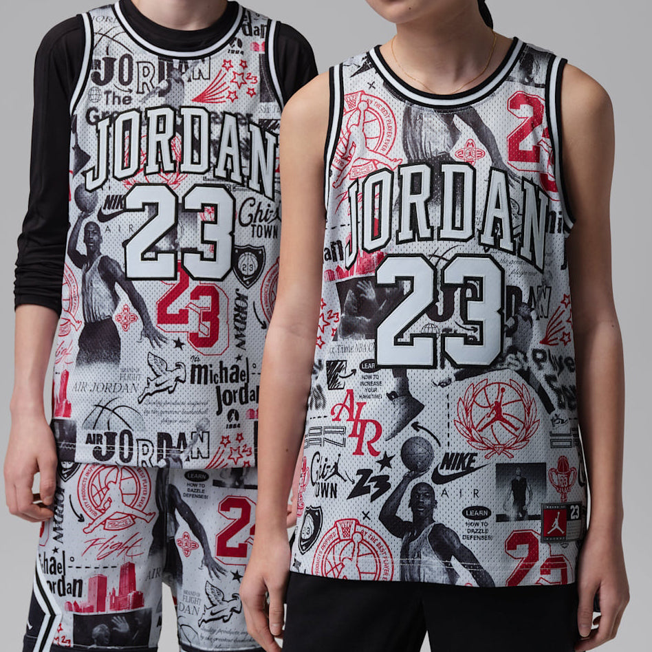 Canotta Jordan Printed 23 95C655-709 colore Neutral Grey — HADDAD JORDAN