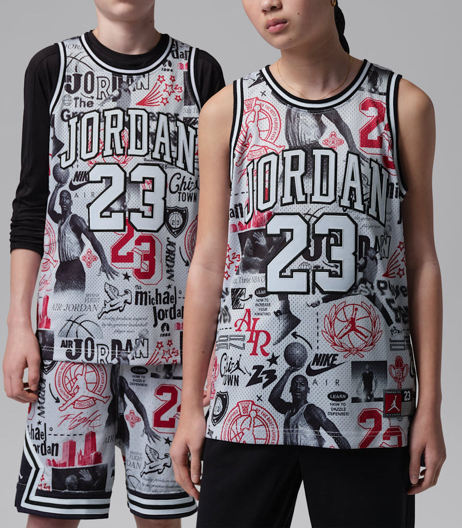 Canotta Jordan Printed 23 95C655-709 colore Neutral Grey — HADDAD JORDAN