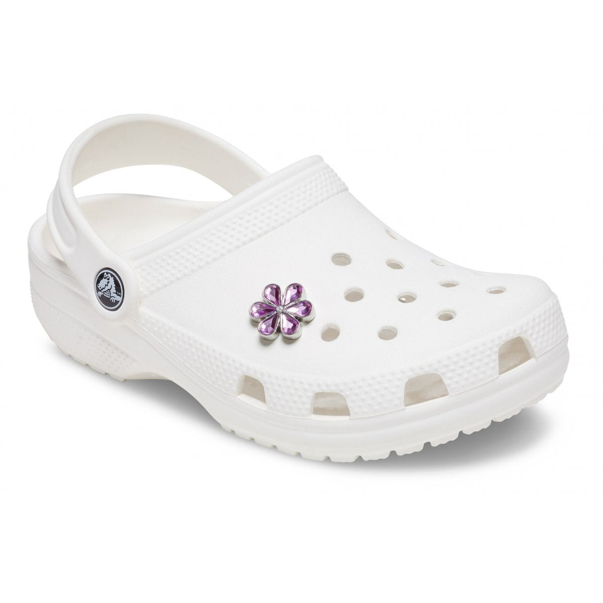 Jibbitz Crocs Purple Blinged Out Daisy CR.3819 JIB viola multicolore - Charm margherita con strass accessori scarpe Crocs unisex