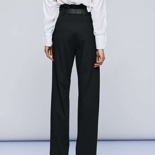 Pantaloni a vita alta ACCESS FASHION 54-5021-526E Nero Donna