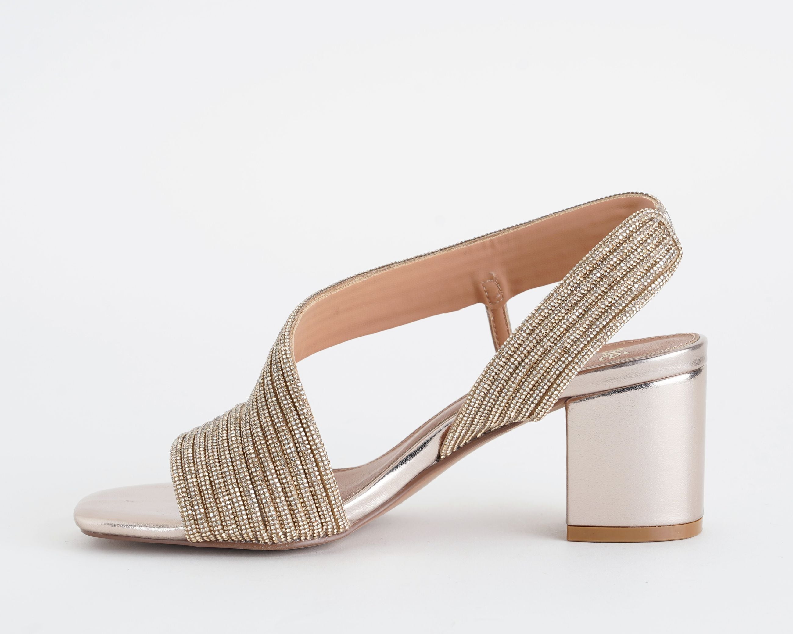 EXÈ Sandalo alto Anny-428 similpelle strass light gold donna - art. ANNY-428
