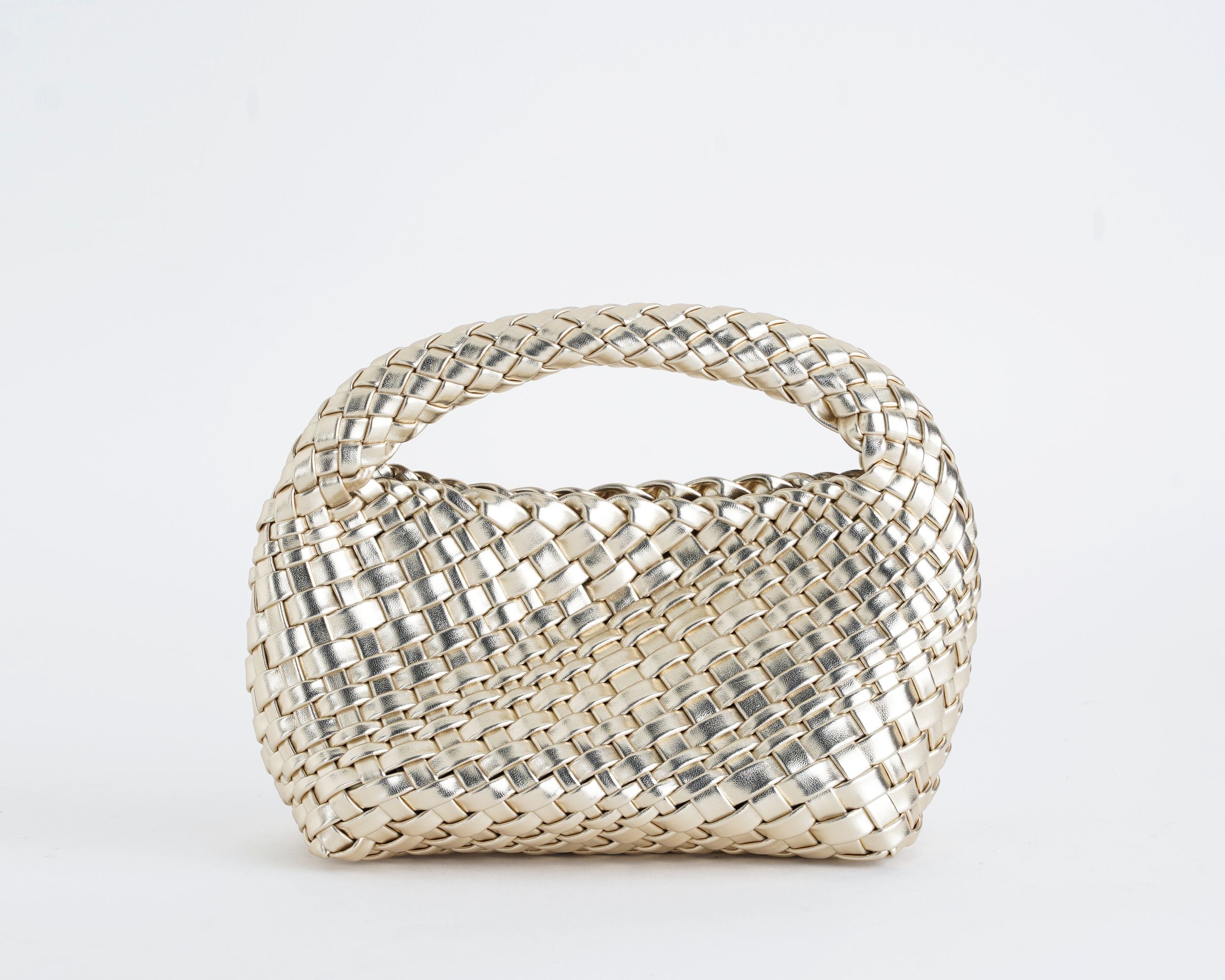 Borsa a mano donna EXE OM605-1 Oro in similpelle intrecciata
