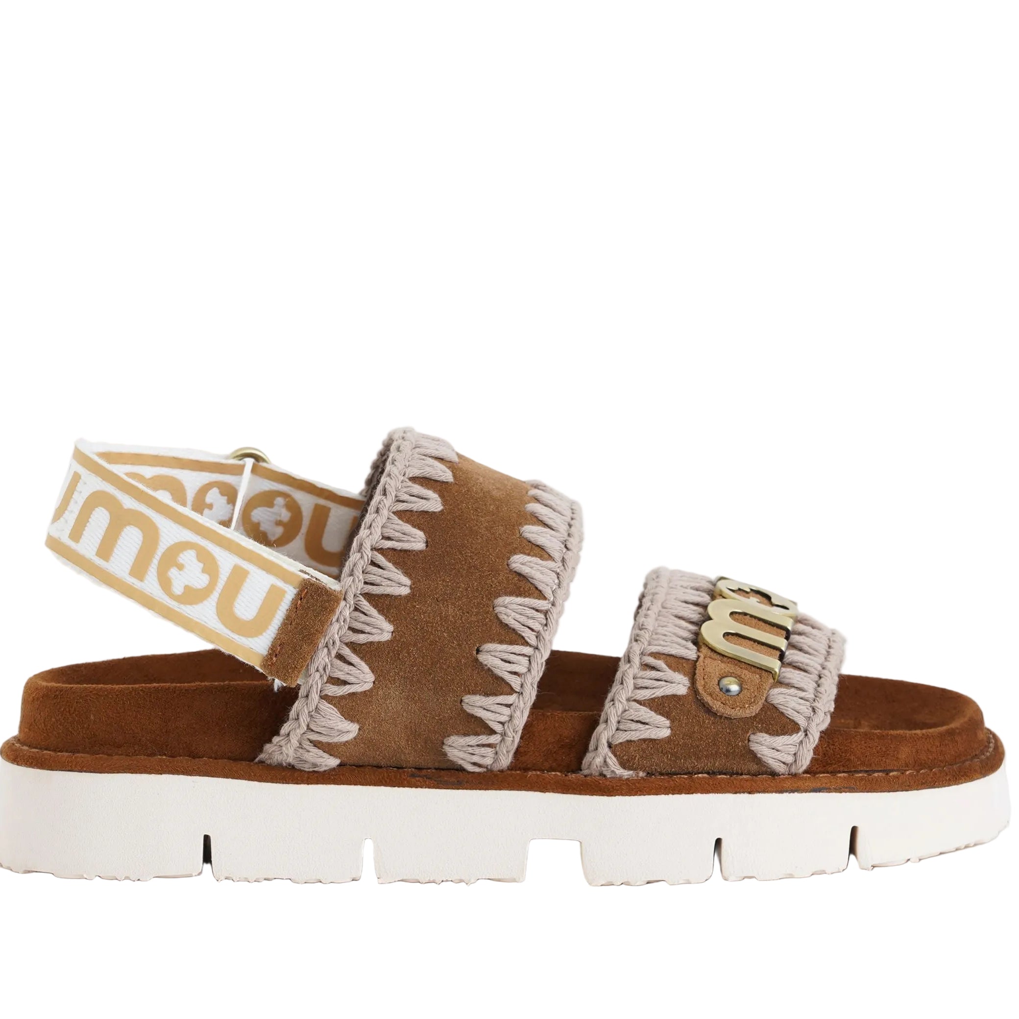 Sandalo Mou Bio Sandal Suede Metal Logo Cognac MU.SW461001A Donna