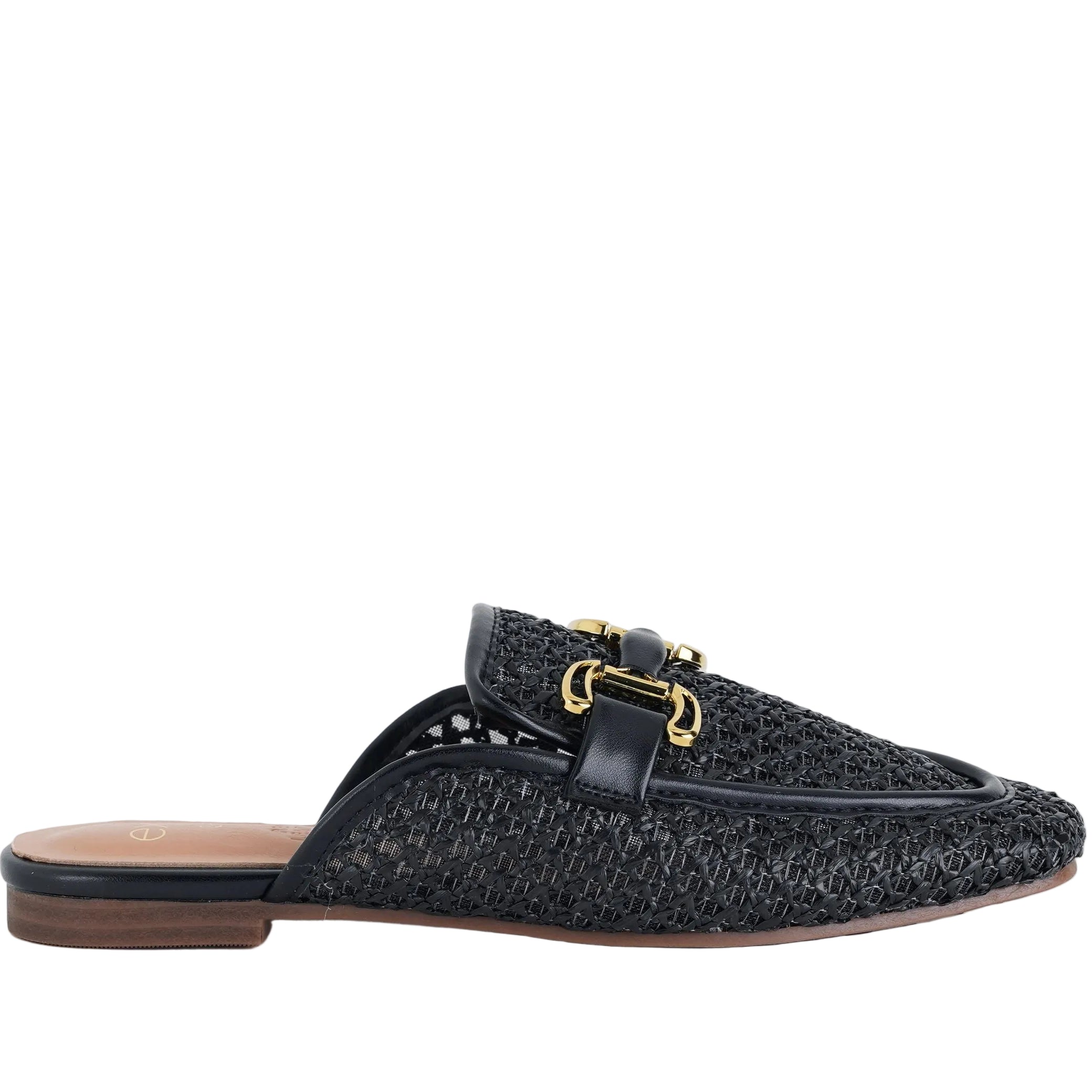 Sabot donna EXE EX2392-1AM nero in similpelle e raffia, suola sintetica