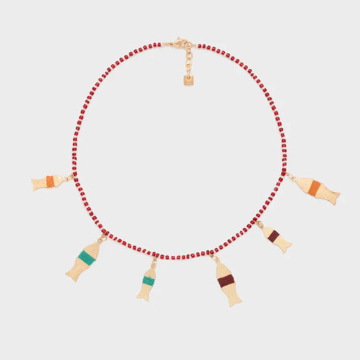 Collana Nalì Sea con Perline e Pendenti KACL0028 Rosso