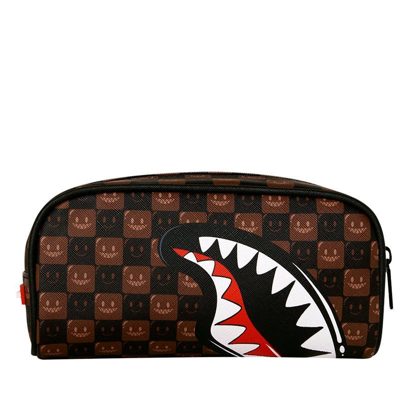Astuccio Sprayground Sharks In Paris Brown Check Pouch 910B9303NSZ