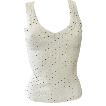 Canotta a pois Vicolo UAB0254 Bianco/Blu